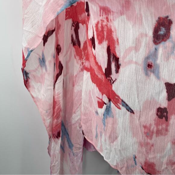 COLLECTION EIGHTEEN Wrap Scarf NWT Warm Pink Multi Spring Lightweight Colorful - Picture 5 of 14